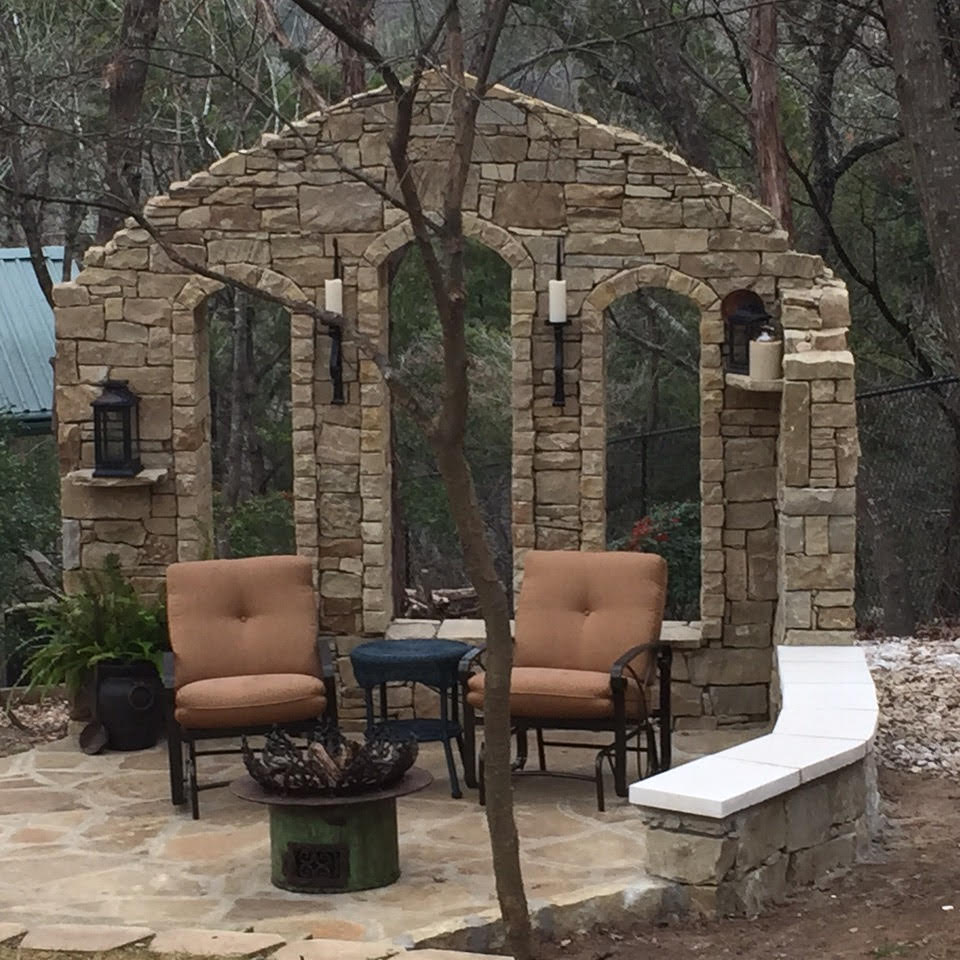 Concrete and stone patio project in Tucson
